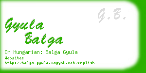 gyula balga business card